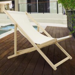 Alternative view of PETSCOSSET GF30 41"L Wooden Patio Lawn Deck Chairs 2 Set Outdoor Camping Sling Chairs, Brown