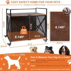 Alternative view of PETSCOSSET PET53 Dog Crate Furniture, 41"L Wooden Dog Kennel with Cushion