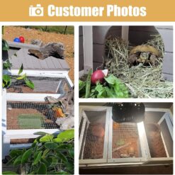 Alternative view of PETSCOSSET TOR02 Large Wooden Tortoise Habitat On Wheels Indoor Tortoise Enclosure Reptile Cage,Grey