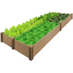 PETSCOSSET GF26 8x4Ft Raised Garden Bed Wooden Planter Box Large Garden Box for Outdoor Gardening,Brown