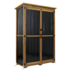 PETSCOSSET GF33 68.3"H Outdoor Storage Cabinet with 3 Shelves, Brown