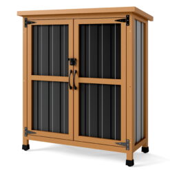 PETSCOSSET GF31 38.8"L Outdoor Storage Shed, Garden Storage Cabinet, Brown
